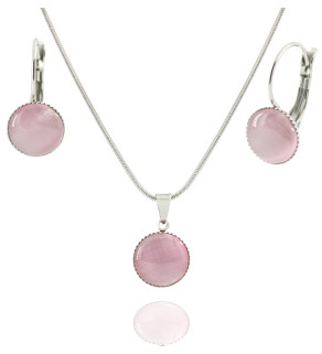 Cats Eye jewelry set Pink