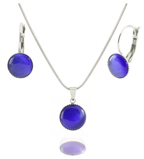 Cats Eye jewelry set Blue