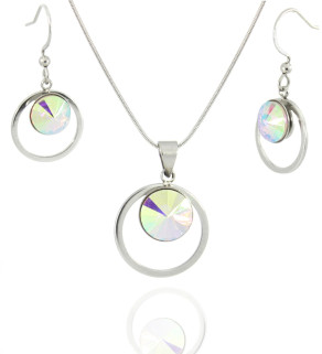 Round Jewelry set rainbow Crystal