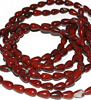 Červený Jaspis kapky 13x8mm - 33Ks
