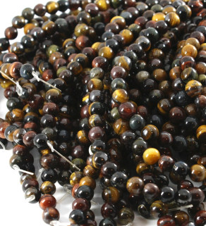 Přírodní korálky Tygří oko 6mm - 63Ks