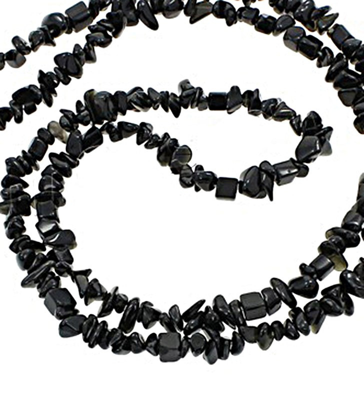 Black Agate chips 3-9mm - 85cm