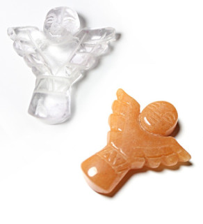 Natural Quartz Přívěsky Anděla 31x30x6mm - 1Ks