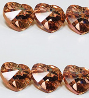 Heart component Crystal Capri Gold 18mm