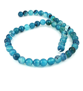 Přírodní 6-8mm korálky Modrý Achát - Návlek