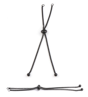 Stainless steel bracelet components Black1,7x115mm - 1Pc