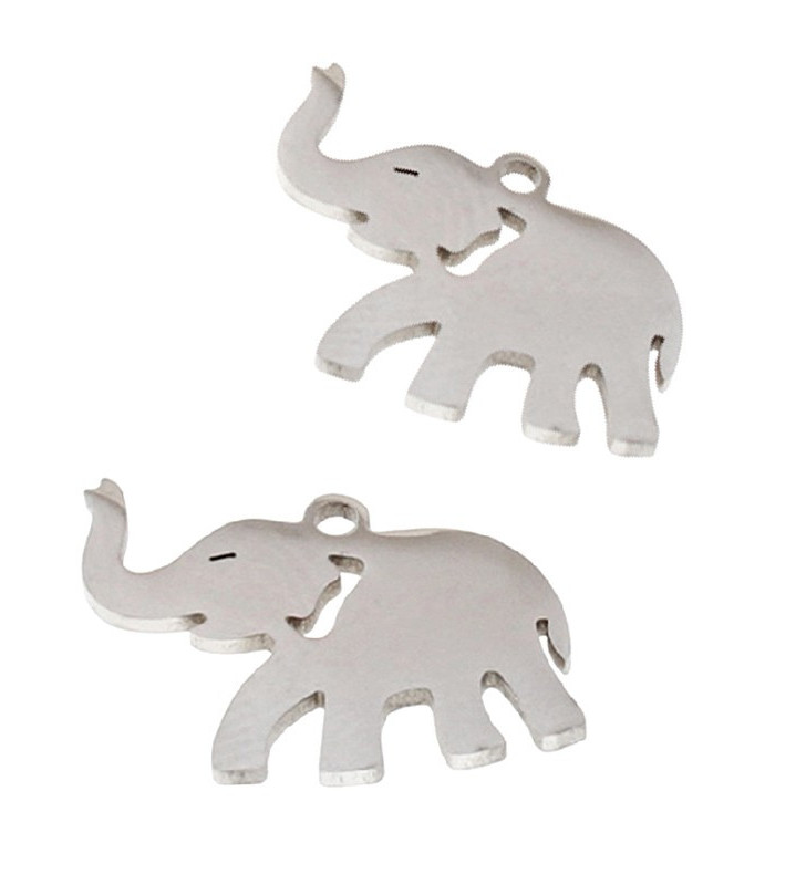Stainless Steel Charm Elephant 13mm - 1Pc