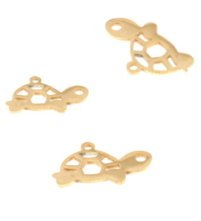 Stainless Charm gold turtle 18mm - 1Pc