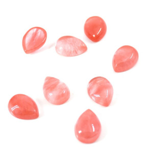 Cherry Quartz Kabošony kapka 14x10mm - 1Ks