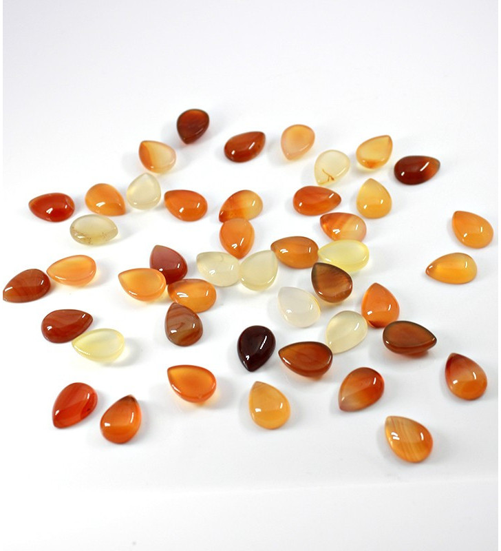 Red agate Cabochons Drop 14x10mm - 1Pc