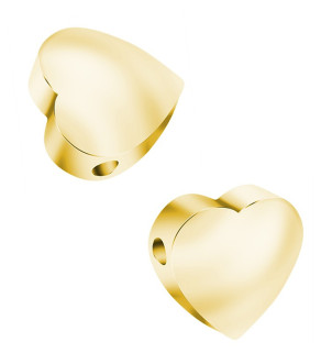 Ocelový korálek srdce 8-10x3mm zlaté - 1Ks+B