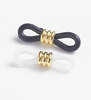 Rubber Eyeglass Ends 20mm Gold Mix - 100Pcs