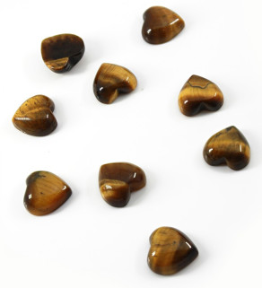 Tiger Eye Cabochons Heart 10mm - 1Pc