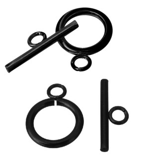 Ocelové Americké Zapínání 14mm černé - 1Pár