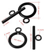 Stainless Steel Toggle Clasp 14mm Black - 1Pair