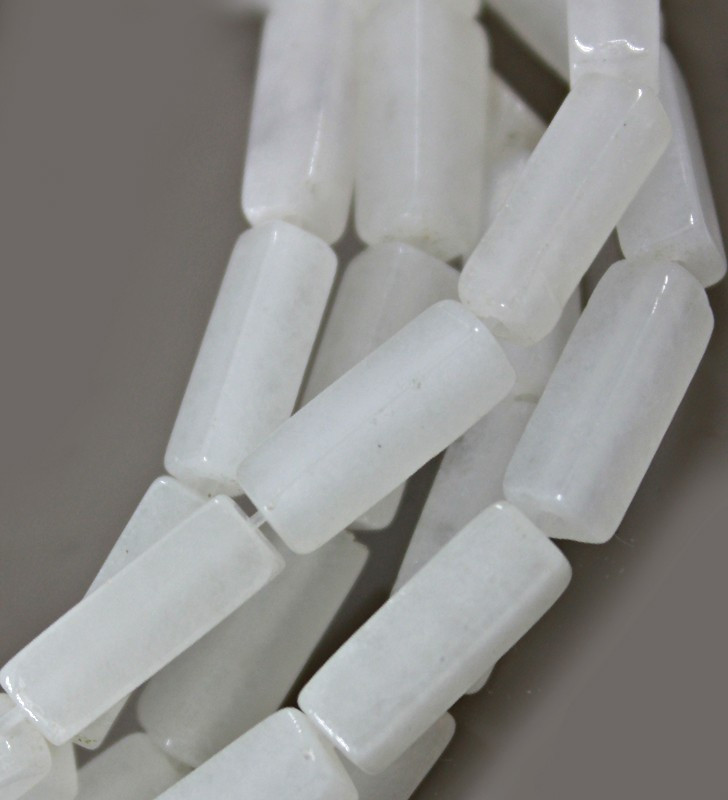 Natural Jade White Rectangle Beads - 1Strand