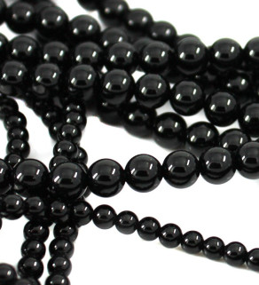 Black Agate Beads 4-8mm - Strand