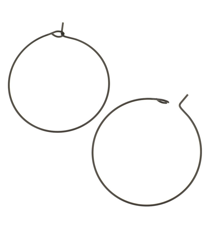 Circular earring components Black - 1Pc