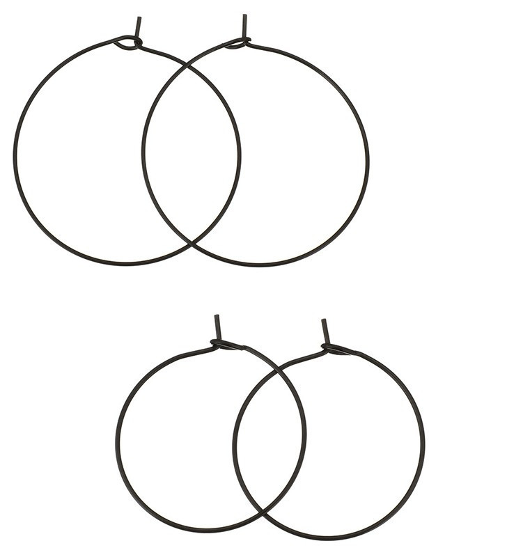 Circular earring components Black - 1Pc