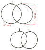 Circular earring components Black - 1Pc