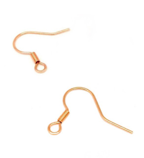 Afroháčky 18x0,7mm Růžové  Zlato - 1Ks+B