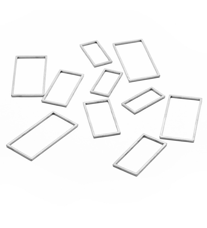 Stainless Steel Rectangle bezel 14-24mm - 1Pc