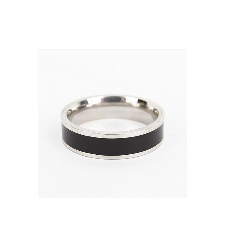 Black and silver wedding ring