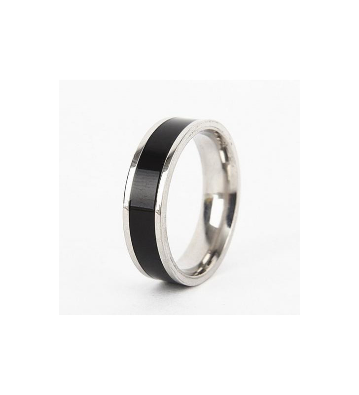 Black and silver wedding ring