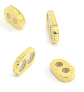 Ocelový protiskluzový korálek zlatý - 1Ks