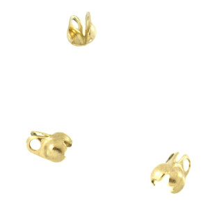 Stainless Steel Bead Tips 1,2-2mm Gold plated - 1Pc+P