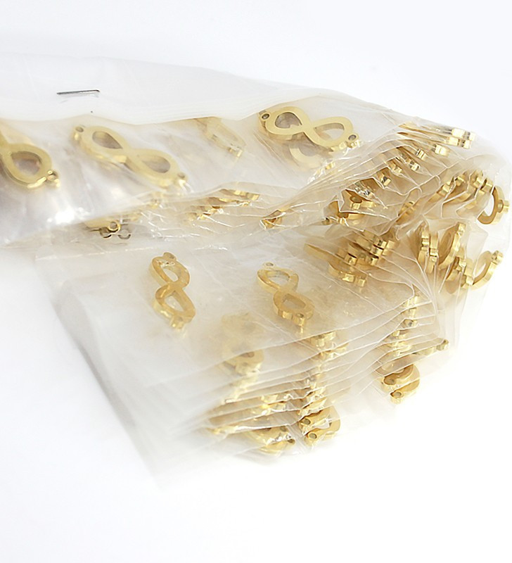 Stainless steel gold plated infinity connector 20mm- 1Pc+