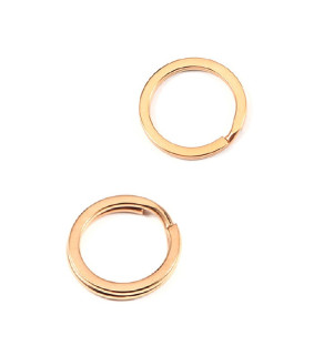 Stainless Steel double Split rose Gold Rings 15mm - 1PC+