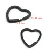 Nerezový kroužek na klíče Srdce černé 31mm - 1Ks+