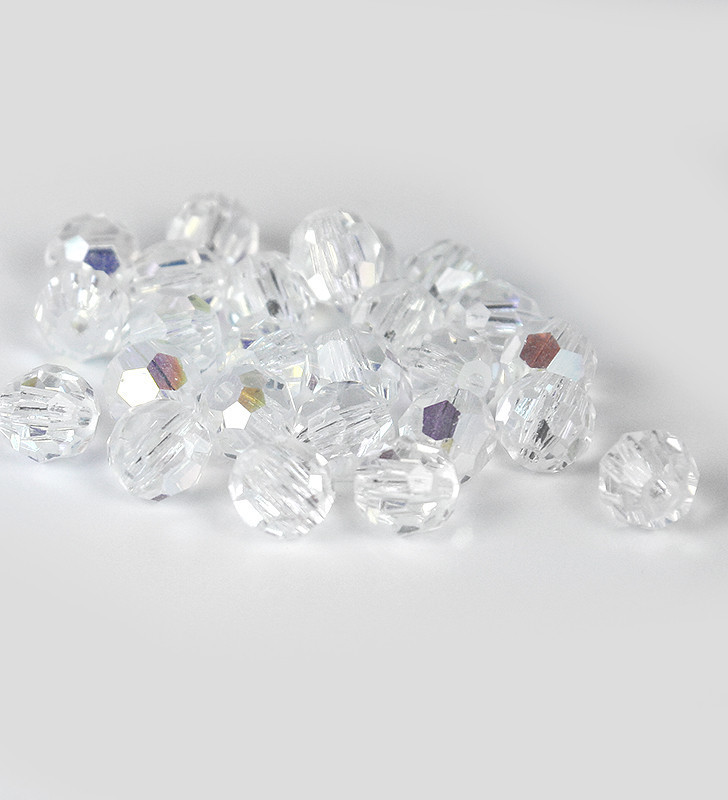 Skleněné 3mm broušené korálky Čiré - 1.000ks