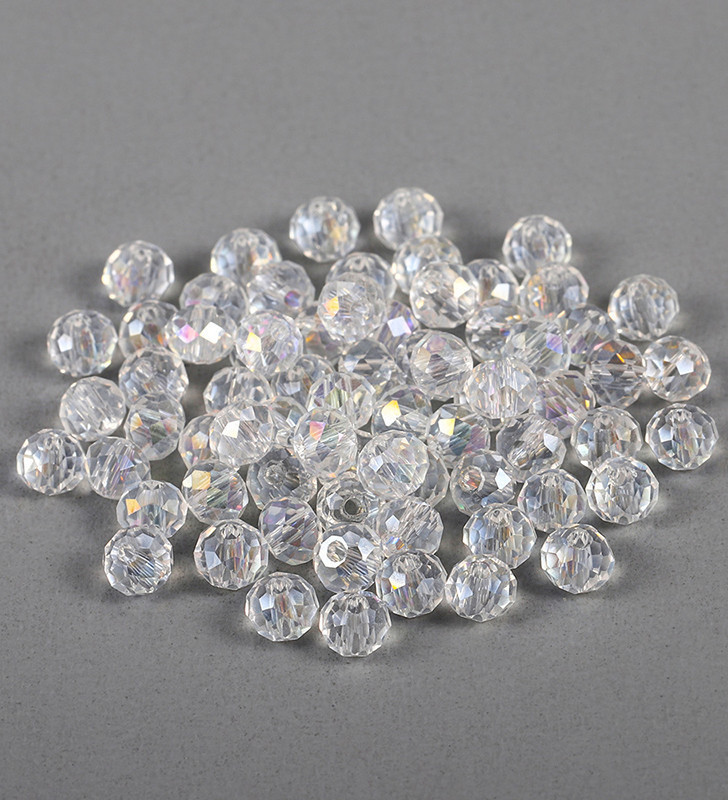 Skleněné 3mm broušené korálky Čiré - 1.000ks