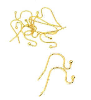 Háčky s kuličkou 316L Zlacené - 1Ks+B