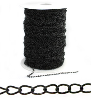 Stainless Steel Extender Chain 3x4mm Black - 1m