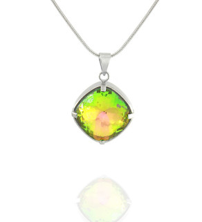 Ocelový přívěsek Čtverec s Krystalem