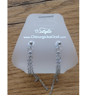 Chains earrings with crystal 6cm