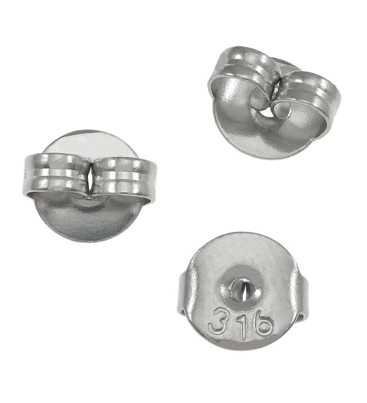 Stainless Steel Earring Post 6x4,5mm - 1Pc+P