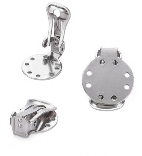 Ocelové náušnicové klipsny děrované - 1Ks