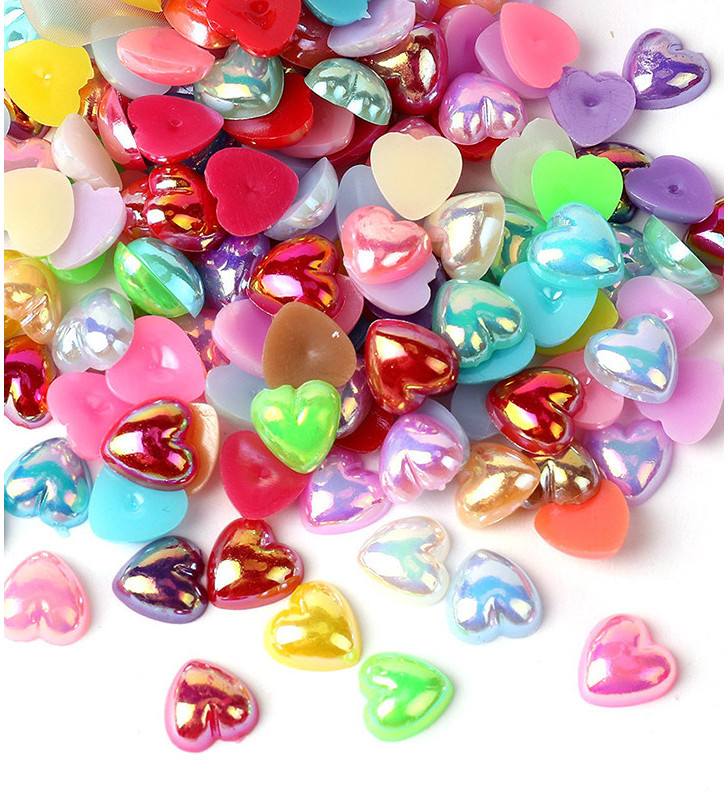 ABS Cabochons Heart 10mm +-55Ks