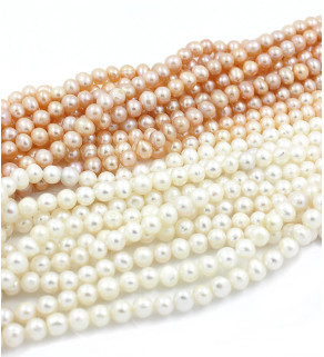 Přírodní sladkovodní perle 5-6mm - Návlek 38cm