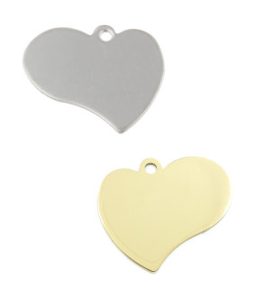 Ocelový Tag Srdce 35x30x1mm