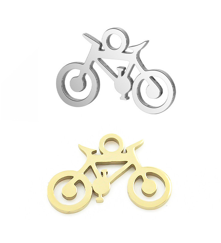 Stainless Steel Charm bike 9x14mm - 1Pc