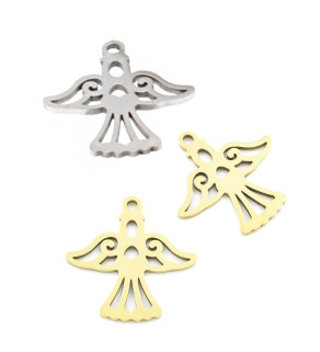 Stainless Steel Charm Angel 17mm - 1Pc
