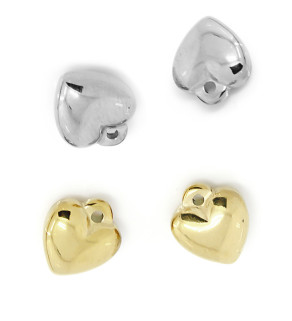 Stainless Steel Charm heart 8-11mm - 1Pc