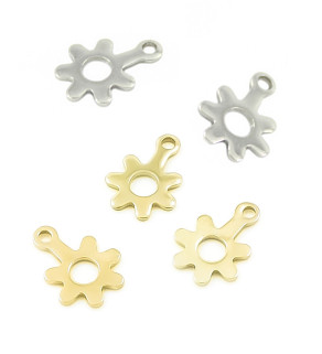 Small stainless Steel pendant 11x8mm - 1Pc+P