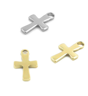 Ocelový Přívěsek Kříž 12x7x1mm - 1Ks+B