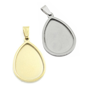 Nerezový Přívěsek s lůžkem 304 25x18mm - 1Ks